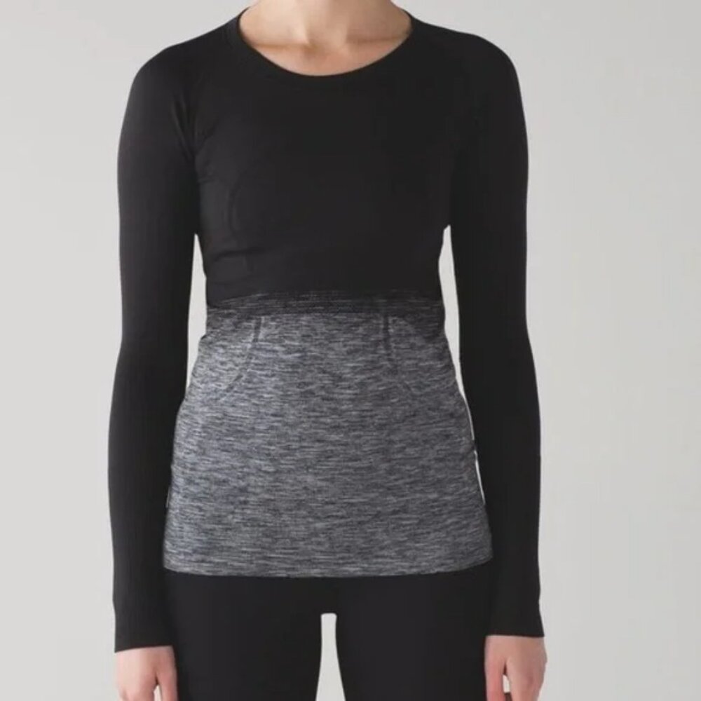 LULULEMON Women's Swiftly Tech long-sleeve black gray ombre top - 6 - Picture 2 of 14